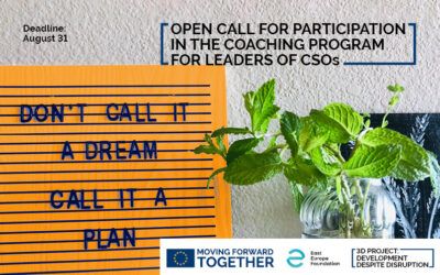 East Europe Foundation opens a call for applications for the second wave of Coaching program for public activists